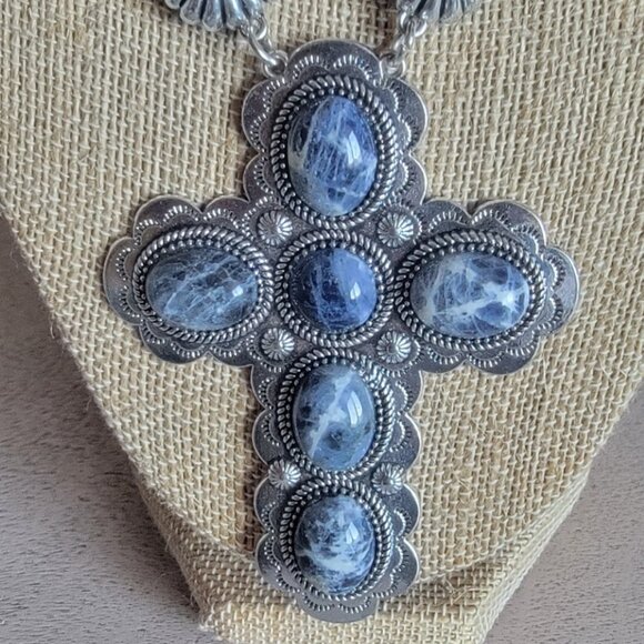 Silver Tone Cross Necklace - Picture 5 of 6